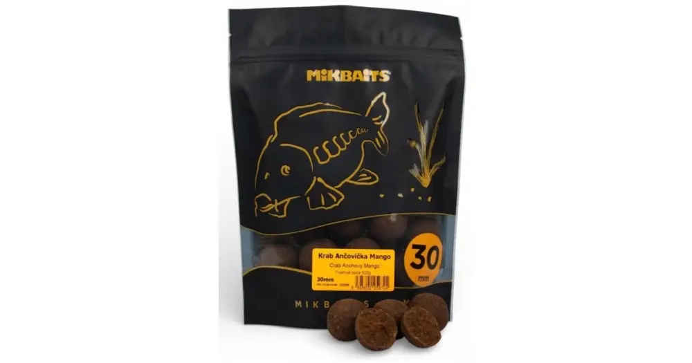 Koupit Online Mikbaits Boilie Fanatica Krab Ančovička Mango - 300 g 30 mm