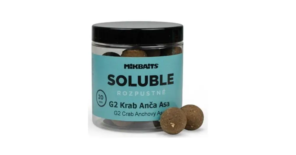 Mikbaits Rozpustné Boilie Soluble G2 Krab Ančovička Asa 250 ml - 20 mm Horká Nabídka