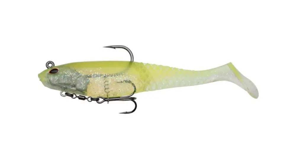 Vysoce Kvalitní Berkley Gumová Nástraha PowerBait CullShad Deep Sinking Lime Ice - 12,5 cm 42 g