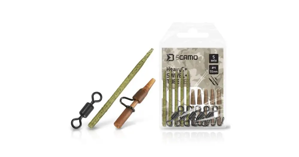 Delphin Set Závěsky a Převleky a Obratlíky sCAMO HeavyC + Swivel #4 + Tube 5 ks Jen Po Omezenou Doba