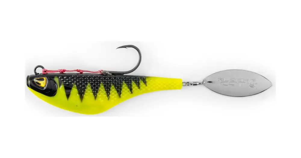 Black Cat Nástraha Mad Flash Spin Tail Shock Perch 14 cm 82 g Super Cena