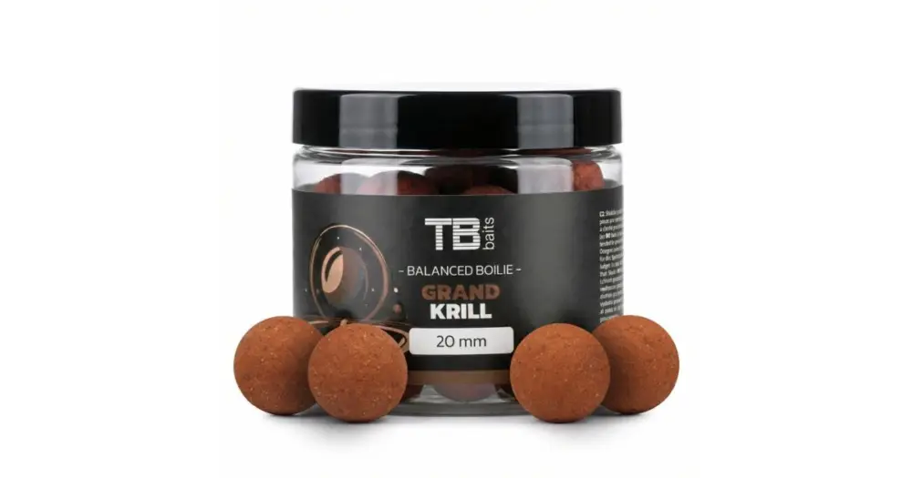 TB Baits Vyvážené Boilie Balanced + Atraktor Grand Krill 100 g - 24 mm Sleva