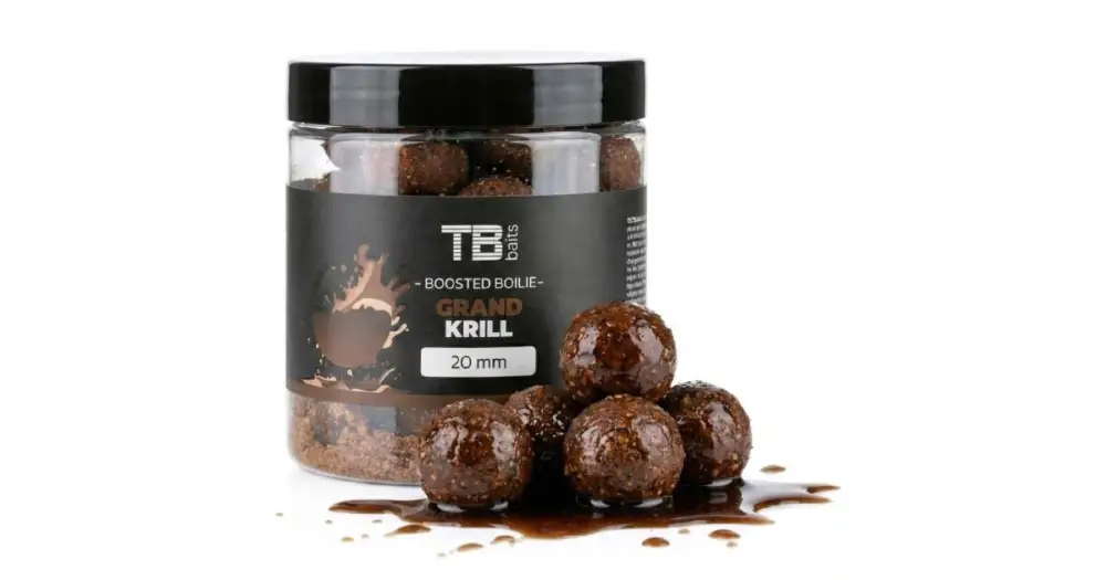 Originální TB Baits Boosterované Boilie Grand Krill 120 g - 20 mm
