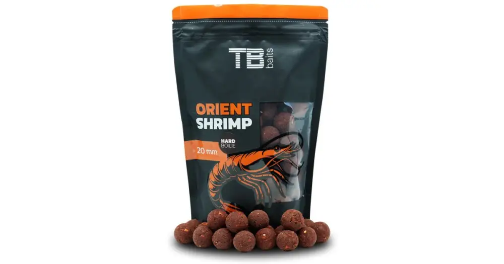 Časově Omezené TB Baits Hard Boilie Orient Shrimp - 250 g 20 mm