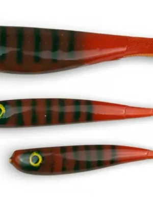 Yaccuza Gumová Nástraha Hand Made Killer Airbrush UV Red Motor Oil Stripes - 10 cm 8 g 3 ks Top Prodej
