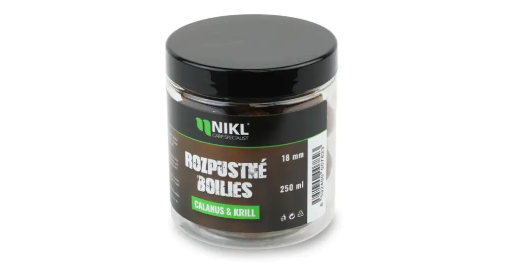Zlevněný Nikl Rozpustné Boilies Calanus & Krill 250 ml - 24 mm