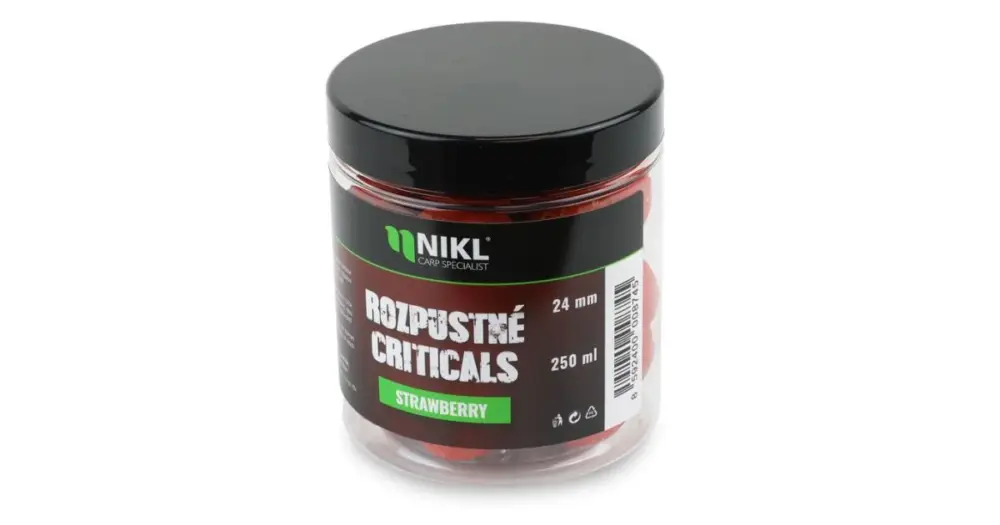 Nikl Rozpustné Criticals Boilie Strawberry 250 ml - 14 mm Koupit Online