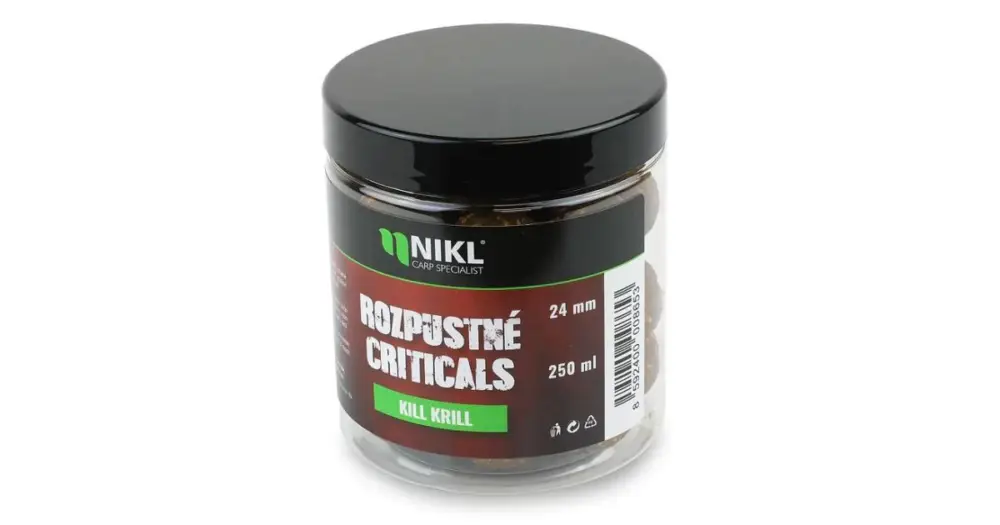 Levný Nikl Rozpustné Criticals Boilie Kill Krill 250 ml - 14 mm