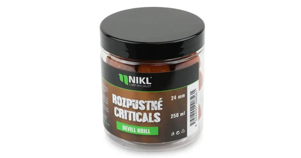 Nikl Rozpustné Criticals Boilie Devill Krill 250 ml - 14 mm Sezónní Sleva