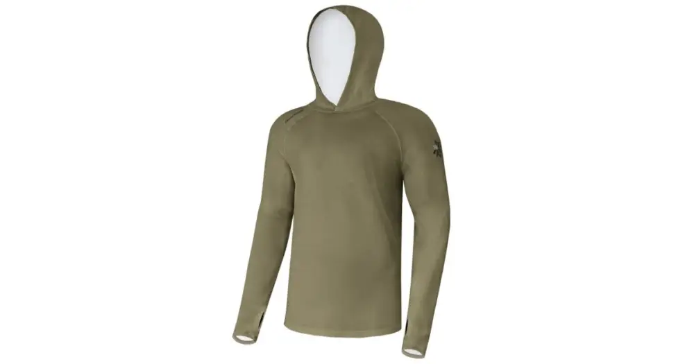 Víkendová Akce Giants Fishing Funkční Tričko S Dlouhým Rukávem UV50+ Hoodie Olive Green