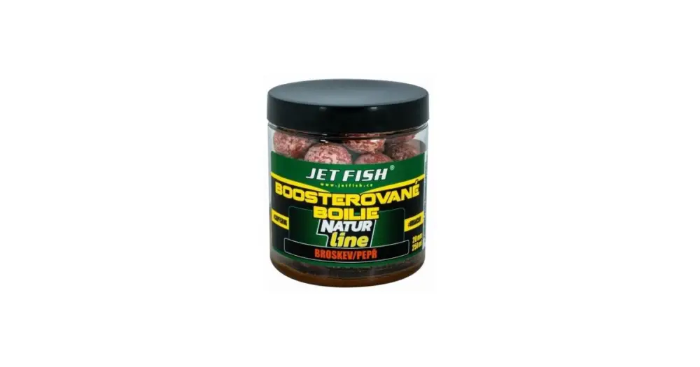 Jet Fish Boostrované Boilie Natur Line Broskev Pepř 250 ml 20 mm Autentický