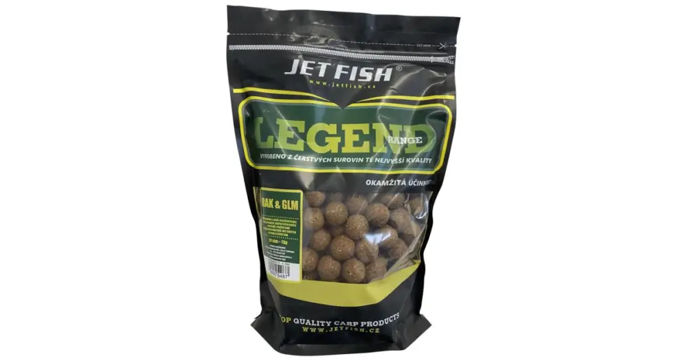 Jet Fish Boilie Legend Range Rak & GLM - 220 g 16 mm Víkendová Akce