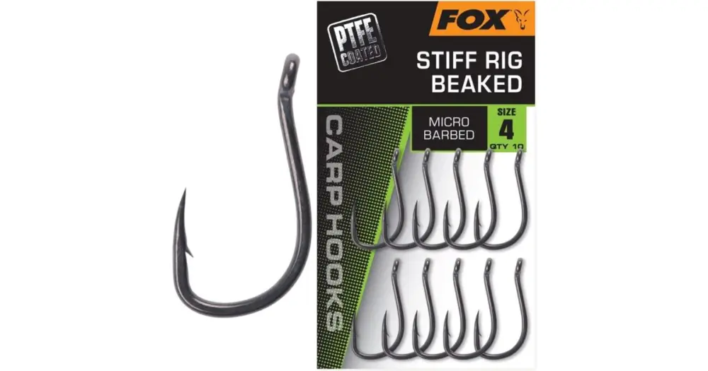 Finální Výprodej Fox Háčky Stiff Rig Beaked 10 ks - Velikost 8