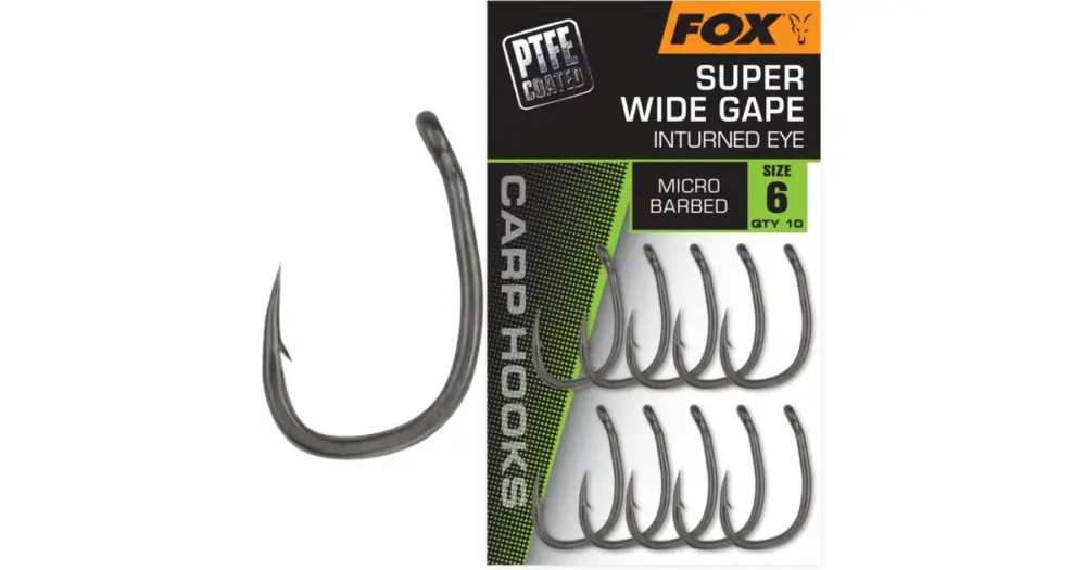 Sezónní Sleva Fox Háčky Super Wide Gape In-Turned Eye 10 ks - Velikost 5