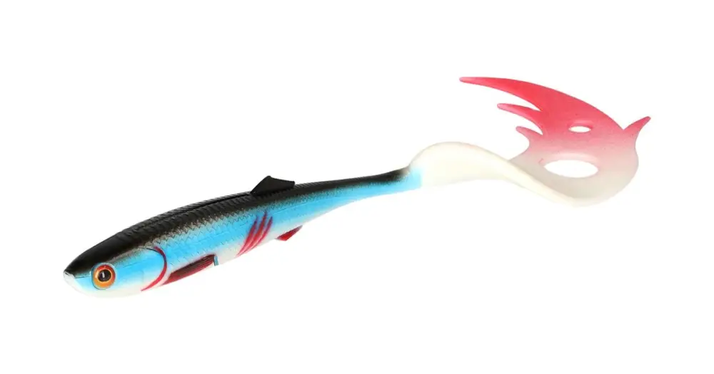 Mikado Gumová Nástraha Sicario Pike Tail Bleeding Blue Balení - 18 cm 29 g 2 ks Aktuální