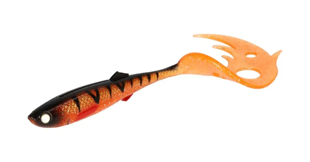 Mikado Gumová Nástraha Sicario Pike Tail Orange Perch Balení - 14 cm 13 g 2 ks Doprava Zdarma