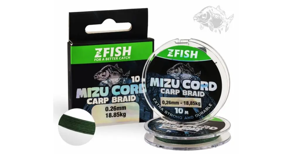 Zfish Šňůrka MizuCord Carp Braid Line 10 m - 0,26 mm 18,85 kg Omezená Nabídka