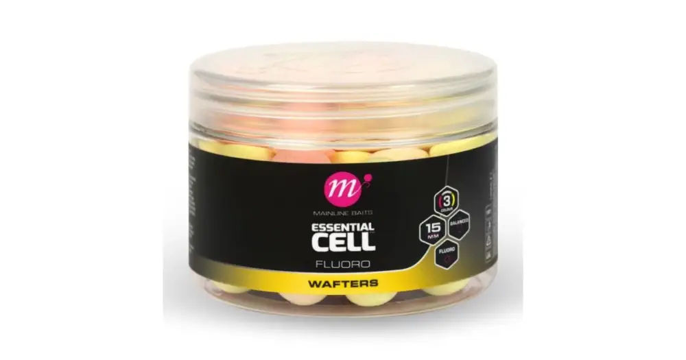 Mainline Balanced Boilie Fluoro Wafters Pink Yellow White 15 mm - Essential Cell Originální