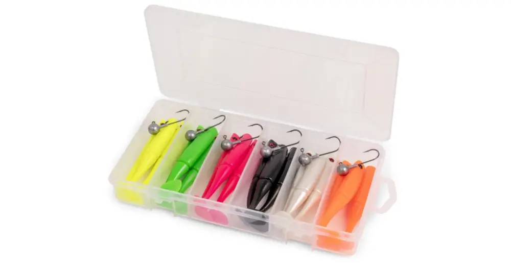 Výhodná Nabídka Zebco Sada Gumových Nástrah s Jigovými Hlavičkami Power Shad Jig Kit 10 cm 8 g