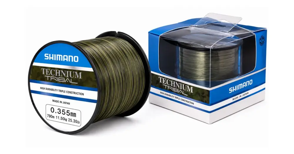 Shimano Vlasec Technium Tribal A Mono Camou - Průměr 0,285 mm Nosnost 7,5 kg Návin 1250 m Časově Omezené