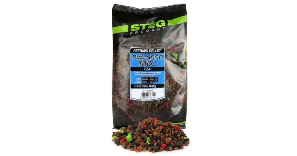 Stég Pelety PVA Spod Mix 800 g 3-5-8 mm - Fish Sezónní Sleva