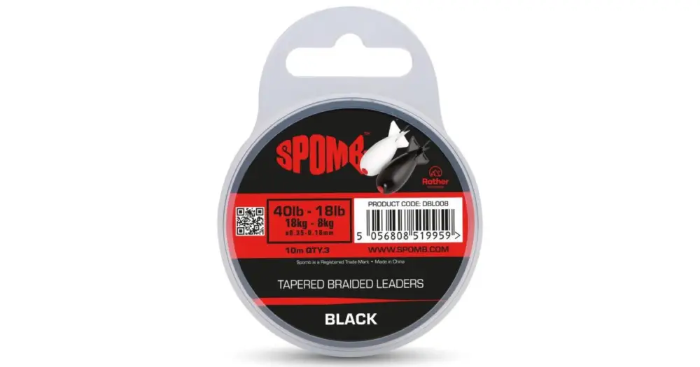 Nejprodávanější Spomb Splétaná Šňůra Tapered Braided Leaders 0,18-0,35 mm 3x10 m - Black