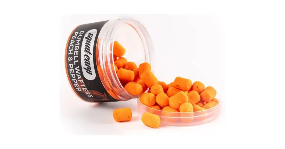 Squat Carp Vyvážené Boilies Wafters Dumbells Peach & Pepper 55 g 10x16 mm Nakupujte Hned