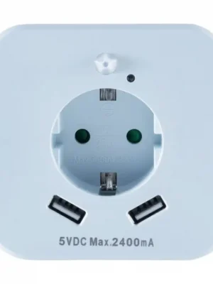 Akční Nabídka InnTec zásuvka s LED nočním světlem s pohybovým senzorem a USB zásuvkami