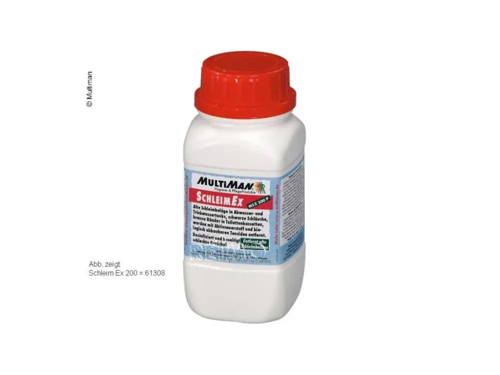 Nová Kolekce MultiMan MultiNox SchleimEx Strong SchleimEx Strong 100 Množství 250 g na 100 l Pro karavany, dodávky, malé lodě