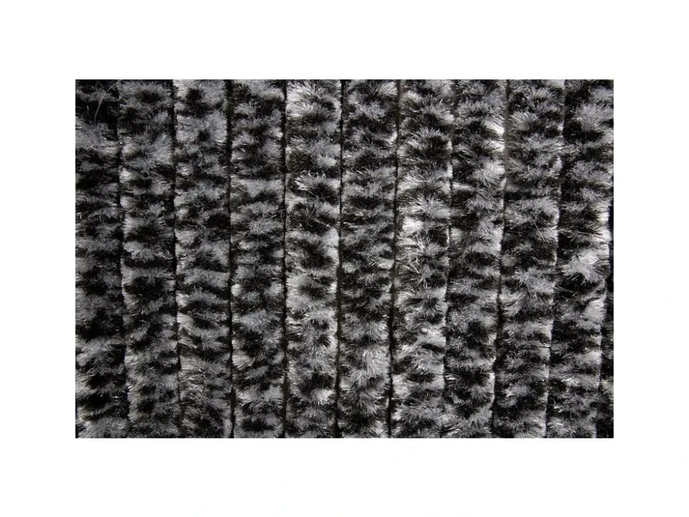 Ověřený CarbestDveřní závěs Carbest Chenille Šedá - černá