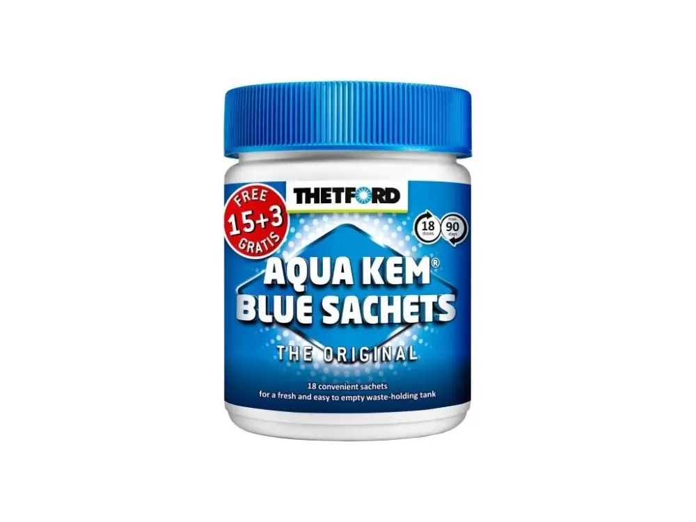 Výprodej WC chemie Thetford Aqua Kem Blue Sachets 15+3