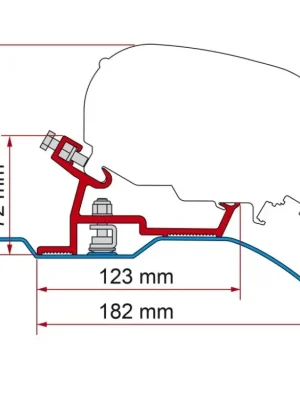 Adaptér pro střešní markýzyF80S a F80L- pro Fiat Ducato od roku 2006 Horká Nabídka