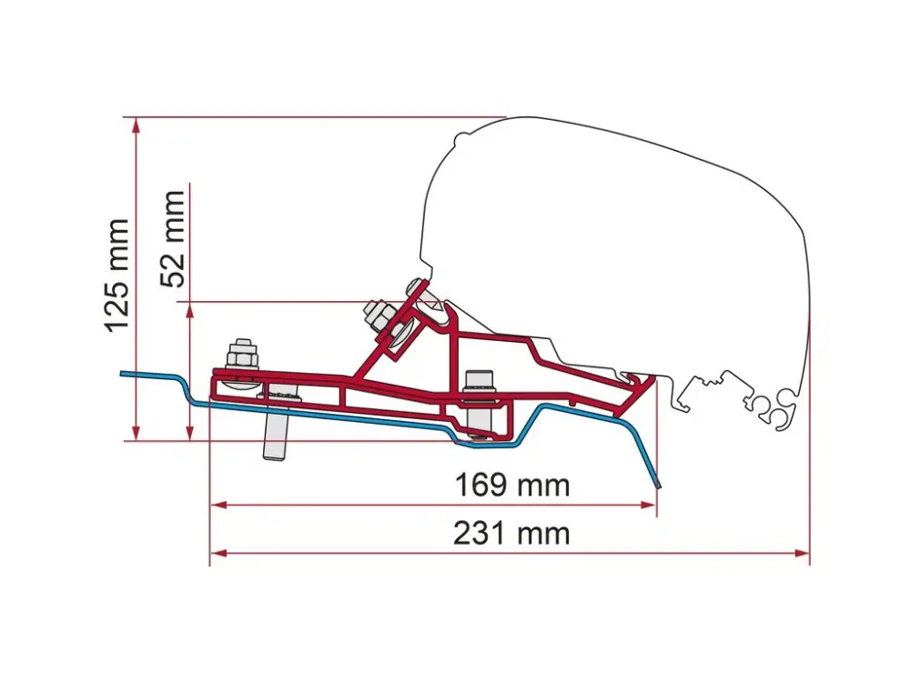 Adaptér FiammaF80 pro Ford Transit Van H2 L2 - 290 cm Finální Výprodej